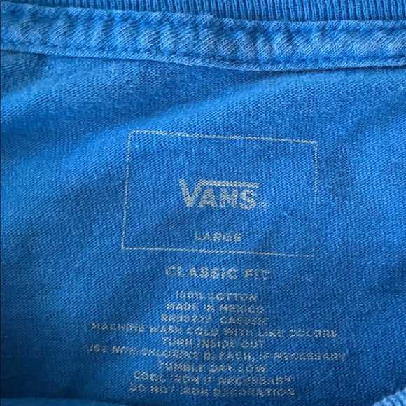 VANS Vintage Rare Blue Skateboarding Sz L Mens Long Sleeve Shirt Checkered - Picture 4 of 4